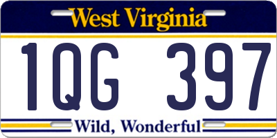 WV license plate 1QG397