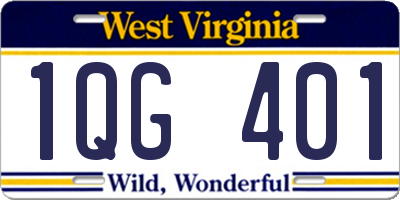 WV license plate 1QG401