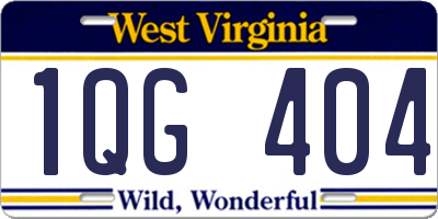 WV license plate 1QG404