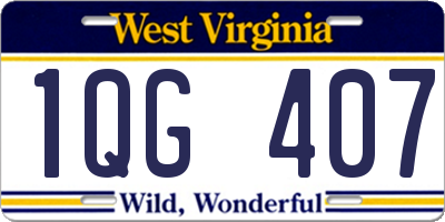 WV license plate 1QG407