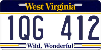 WV license plate 1QG412
