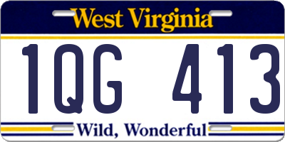 WV license plate 1QG413