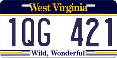 WV license plate 1QG421