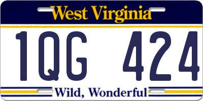 WV license plate 1QG424