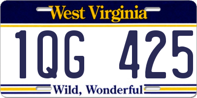 WV license plate 1QG425