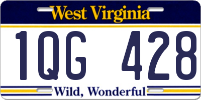 WV license plate 1QG428