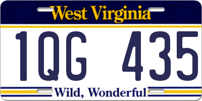 WV license plate 1QG435