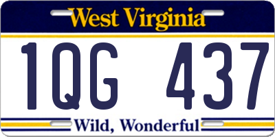 WV license plate 1QG437