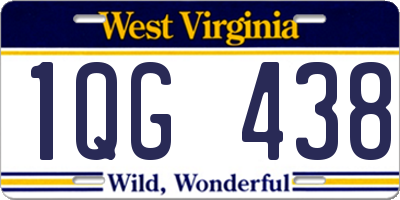 WV license plate 1QG438