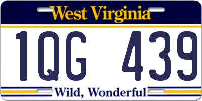 WV license plate 1QG439