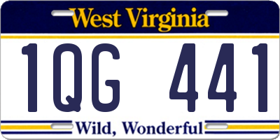 WV license plate 1QG441