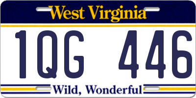 WV license plate 1QG446