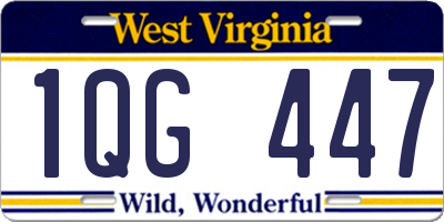WV license plate 1QG447