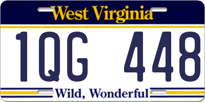 WV license plate 1QG448