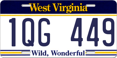 WV license plate 1QG449