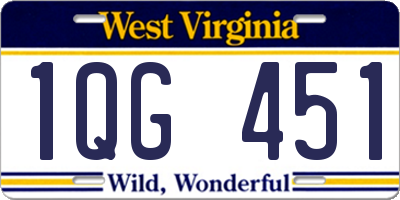 WV license plate 1QG451