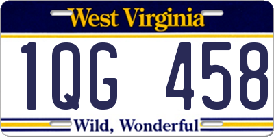 WV license plate 1QG458