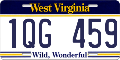 WV license plate 1QG459