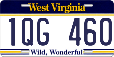 WV license plate 1QG460