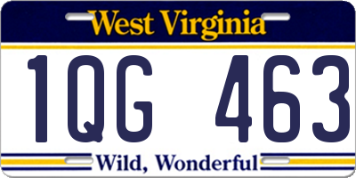 WV license plate 1QG463