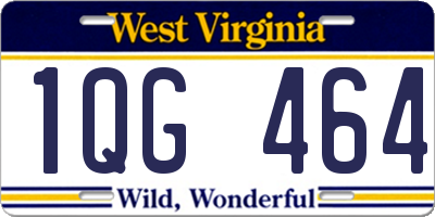 WV license plate 1QG464