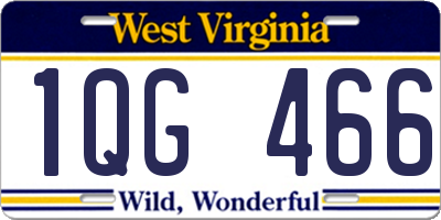 WV license plate 1QG466