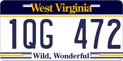 WV license plate 1QG472