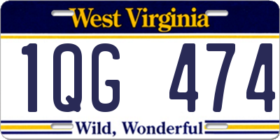 WV license plate 1QG474