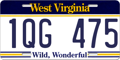 WV license plate 1QG475