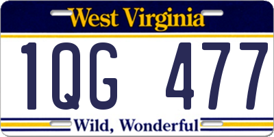 WV license plate 1QG477