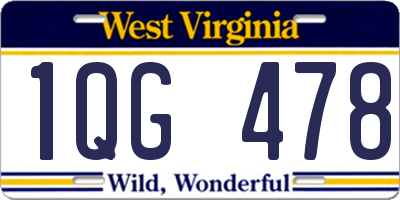 WV license plate 1QG478