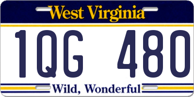 WV license plate 1QG480