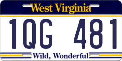 WV license plate 1QG481