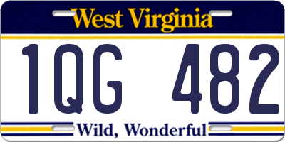 WV license plate 1QG482