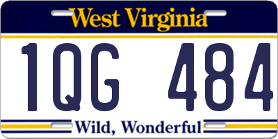 WV license plate 1QG484
