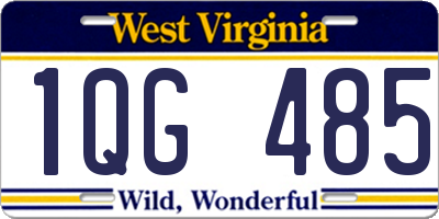 WV license plate 1QG485