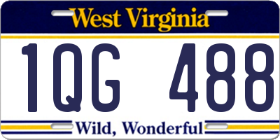 WV license plate 1QG488