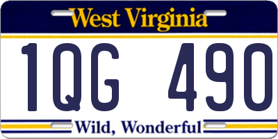 WV license plate 1QG490