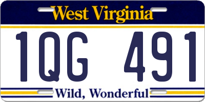 WV license plate 1QG491