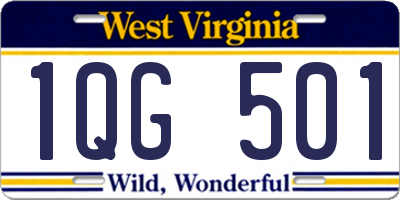 WV license plate 1QG501