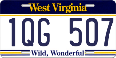 WV license plate 1QG507