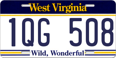 WV license plate 1QG508