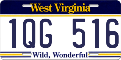 WV license plate 1QG516