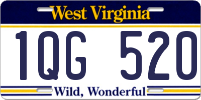 WV license plate 1QG520