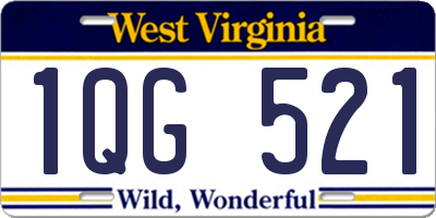WV license plate 1QG521