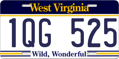 WV license plate 1QG525