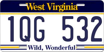 WV license plate 1QG532