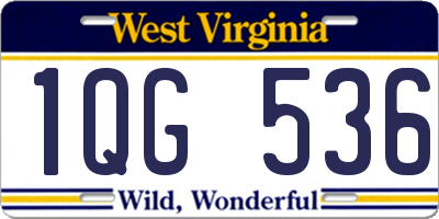 WV license plate 1QG536