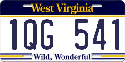 WV license plate 1QG541
