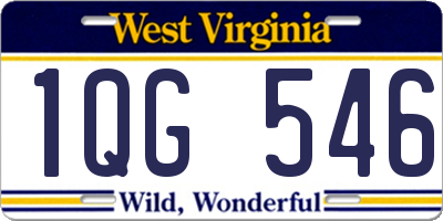 WV license plate 1QG546